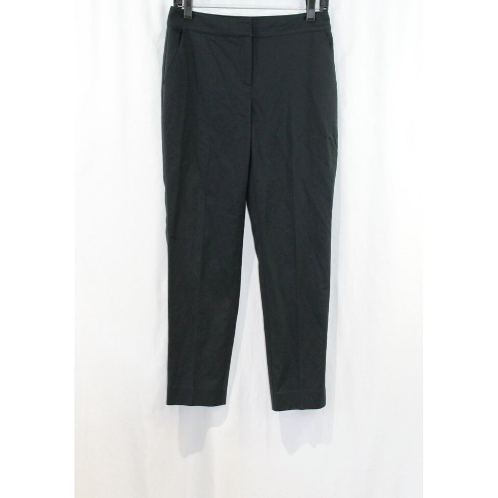 St. John Womens Black Ankle Length Cotton Dress Pants 2